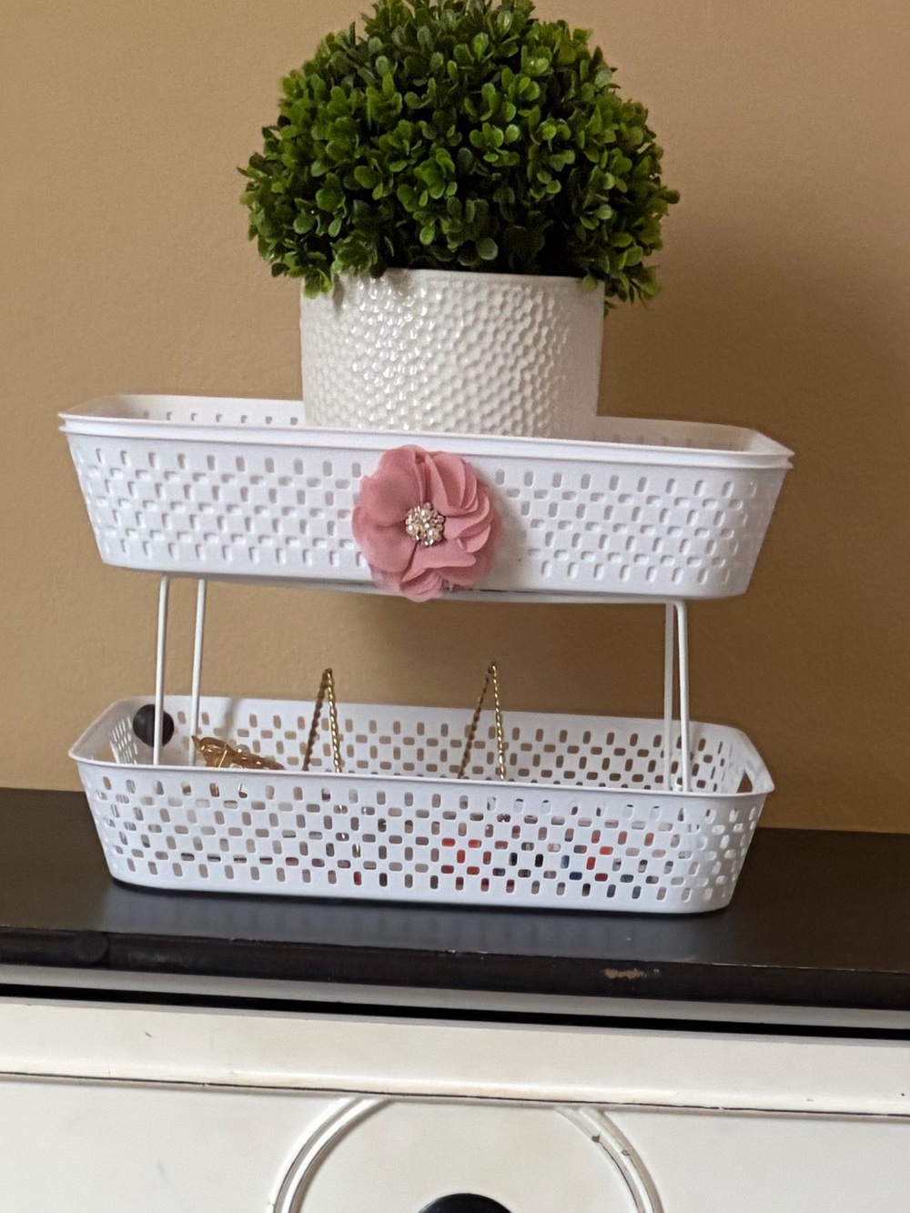 Essentials White Perforated Storage Trays - Set of 2
